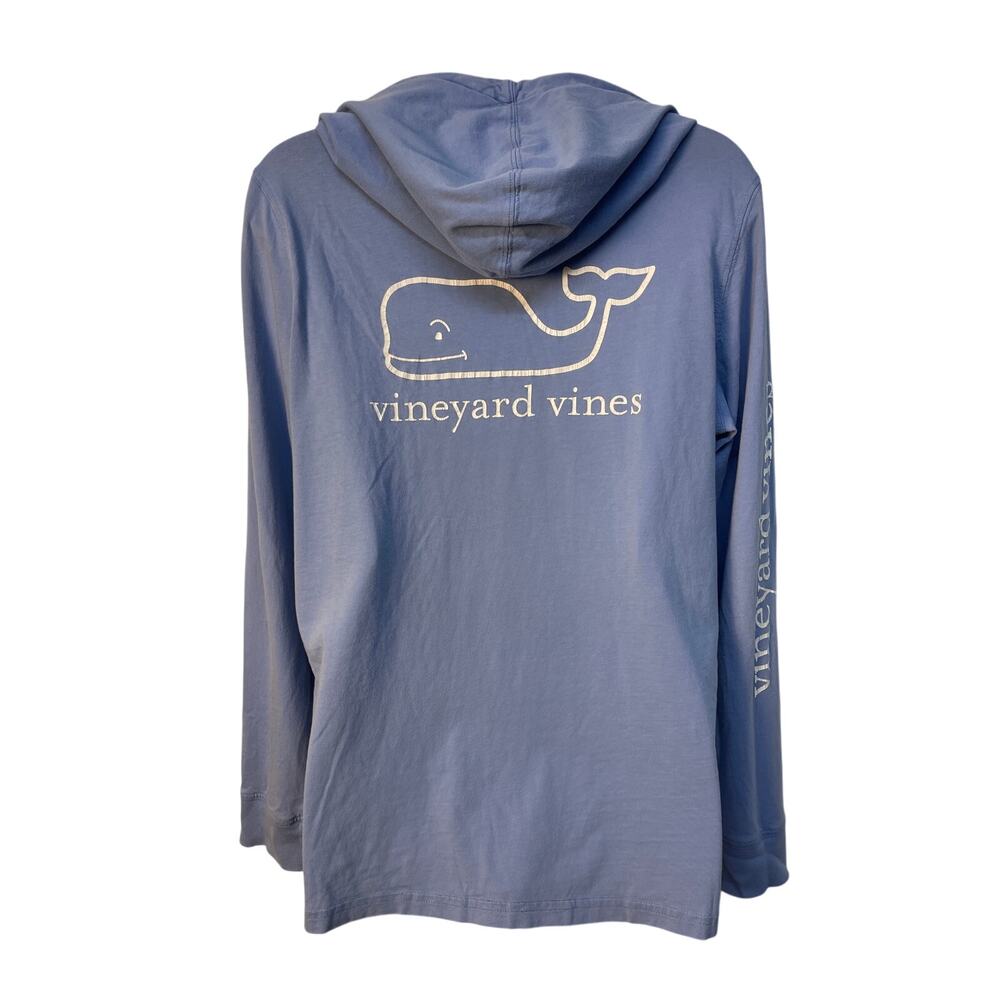 Vineyard‎ Vines Womens Blue Long Sleeve Whale Graphic Hoodie T-Shirt Size M - Picture 2 of 9
